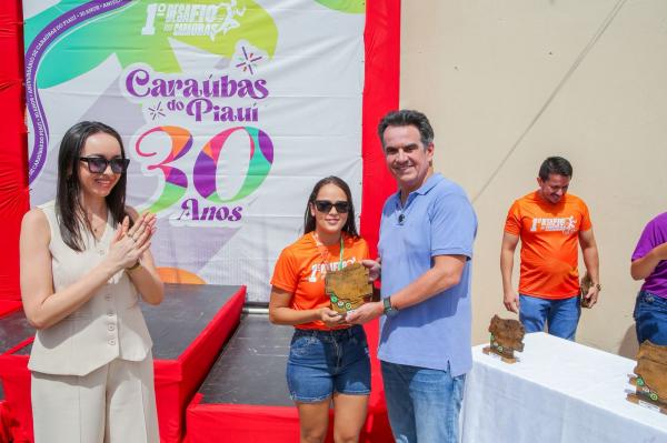 Em Cara&uacute;bas do Piau&iacute;, Ciro Nogueira inaugura obras juntamente com prefeita petista Andressa Leal(Imagem:Ascom)