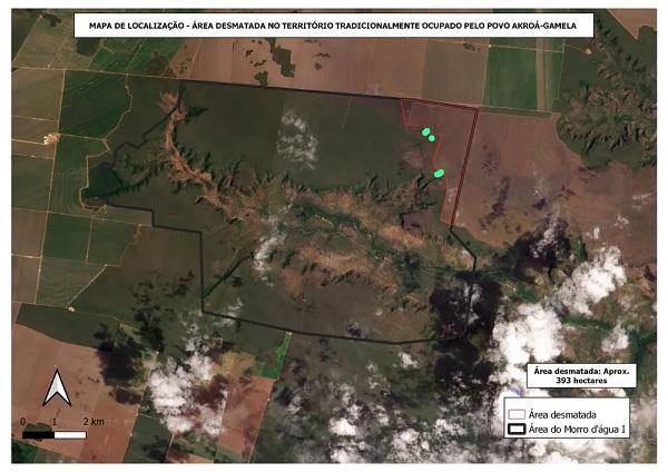 Área desmatada em reserva indígena.(Imagem:Divulgação/ PC-PI)