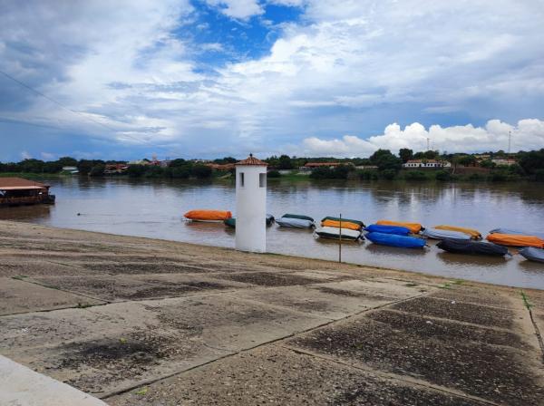 Rio Parnaíba está perto de atingir a cota máxima em Floriano.(Imagem:Reprodução/Rede Clube)