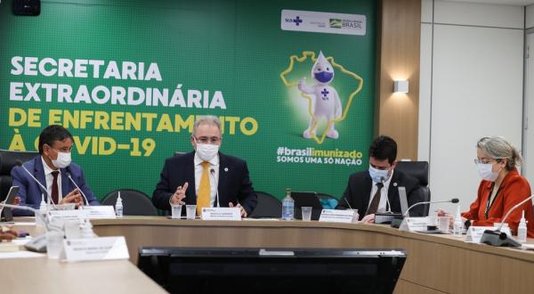 Fórum de Governadores se reúne com ministro da Saúde, Marcelo Queiroga.(Imagem:Walterson Rosa/MS)
