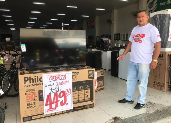 Loja Vamol aposta em venda de TVs para a Copa do Mundo.(Imagem:FlorianoNews)