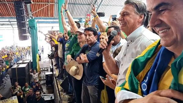 Presidente Jair Bolsonaro (PL), candidato à reeleição, participar de ato com apoiadores em Teresina (PI).(Imagem:Reprodução)