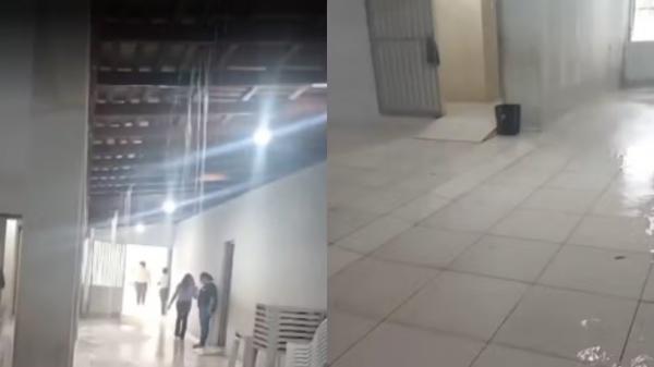 Chuva forte alaga escola e aulas são suspensas em Ribeiro Gonçalves.(Imagem:Reprodução)