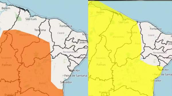 Alertas de chuvas no Piau&iacute;.(Imagem:Inmet)