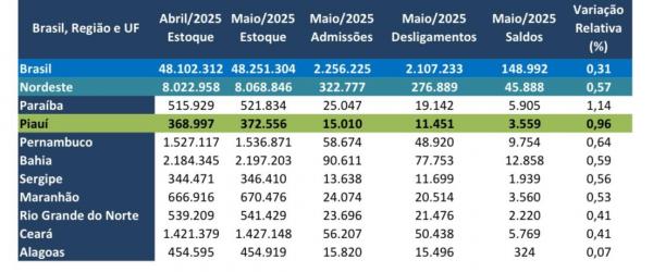 Piauí lidera geração de empregos formais no Nordeste em 2025 com 10.905 novos postos(Imagem:Divulgação)