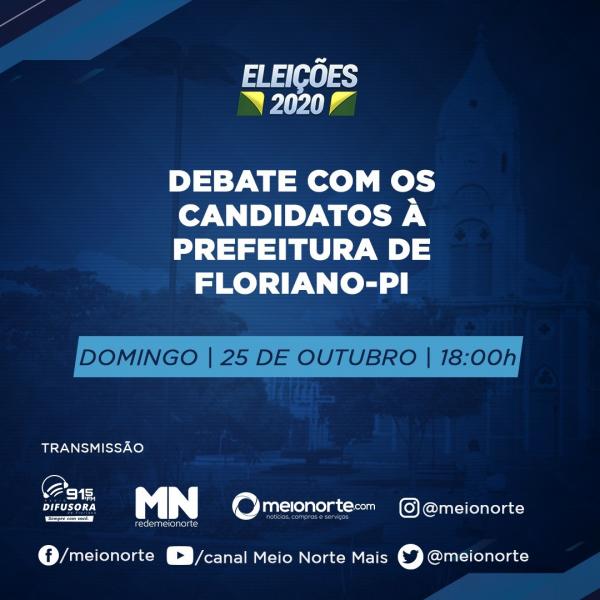 Debate eleitoral com candidatos a prefeito de Floriano acontece neste domingo (25).(Imagem:Divulgação)