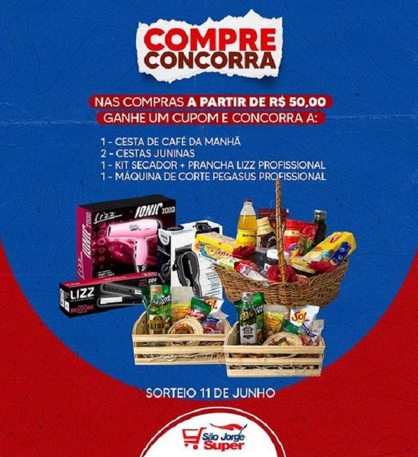 Compre e concorra à brindes comprando produtos do São Jorge Super.(Imagem:Reprodução/Instagram)