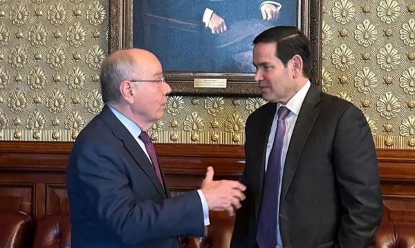 Mauro Vieira e Marco Rubio t&ecirc;m encontro na Casa Branca, em Washington.(Imagem:DIVULGA&Ccedil;&Atilde;O/ITAMARATY)