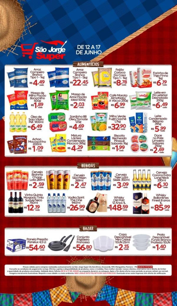 Ofertas de São João no São Jorge Super em Floriano: Descontos exclusivos de 12 a 17 de junho(Imagem:Reprodução/Instagram )