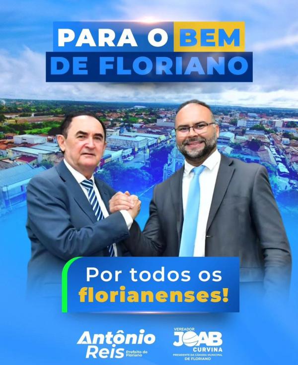 Prefeito Antônio Reis e vereador Joab Curvina anunciam pré-candidatura à Prefeitura de Floriano.(Imagem:Divulgação)