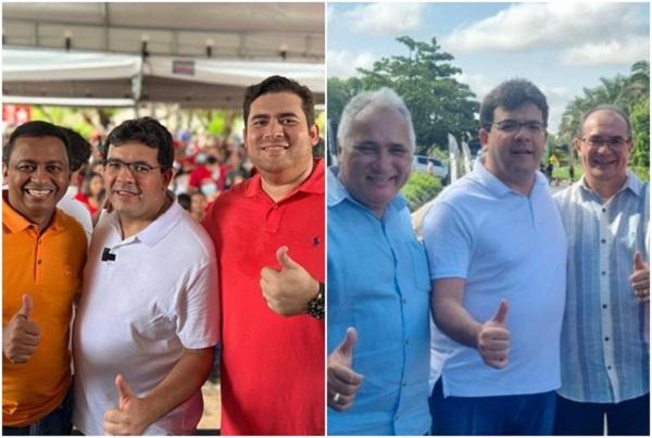 Governador Rafael Fonteles com Bruno dos Barreiros e Izídio de Carvalho em Nazária.(Imagem:Divulgação)