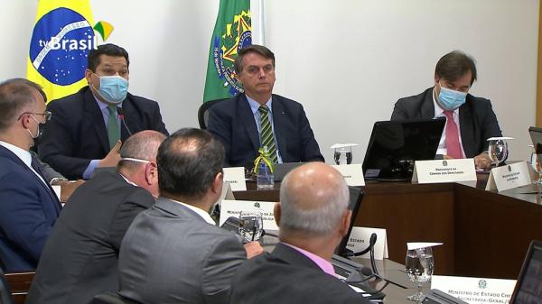 Reunião com governadores.(Imagem: GloboNews)