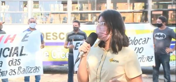 Donos de autoescolas pedem retorno das aulas presenciais durante protesto em Teresina(Imagem:Reprodução)