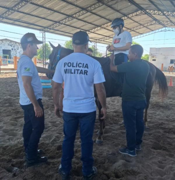 3º Núcleo de Equoterapia do 3º BPM conclui capacitação em Teresina.(Imagem:Reprodução/Instagram)