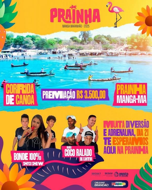 Prainha da Manga/MA 2025 promete tradição, música e muita diversão.(Imagem:Divulgação)