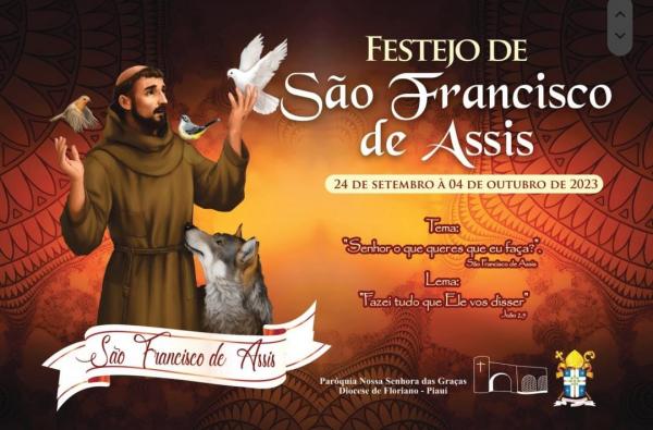 Festejo de São Francisco de Assis terá início neste domingo em Floriano.(Imagem:Divulgação)