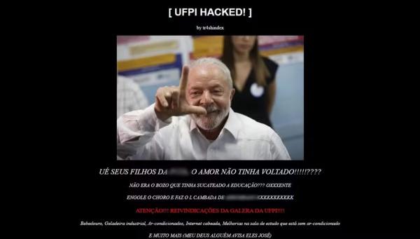 Site oficial da UFPI sofre invasão hacker após ocupação da reitoria por estudantes.(Imagem:Reprodução)