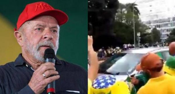 Carro do ex-presidente Lula escapa de cerco de bolsonaristas(Imagem:Reprodução)
