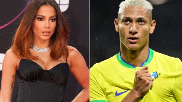 Camisa 9 da seleção brasileira, Richarlison disse em live que ficaria com a cantora Anitta se vencer a Copa do Mundo.(Imagem:AFP)