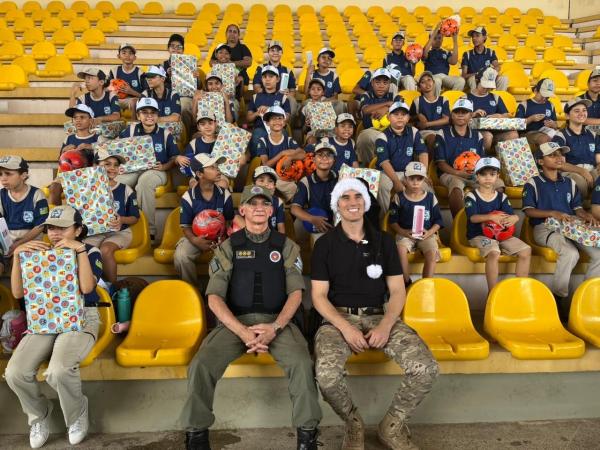 Secretaria da Seguran&ccedil;a promove Natal com entrega de presentes e atividades para 450 crian&ccedil;as dos Pelot&otilde;es Mirins(Imagem:Ascom SSP-PI)