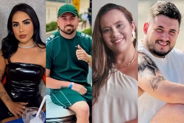 Sarah Brenna, Vitor Mídia, Lucimayre Brito e Luiz Carlos Morfim, investigados na Operação Laverna.(Imagem:Reprodução/Instagram)