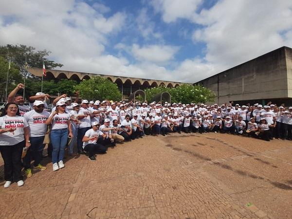 Protesto de prefeitos na Alepi.(Imagem:Jonas Carvalho/ClubeNews)