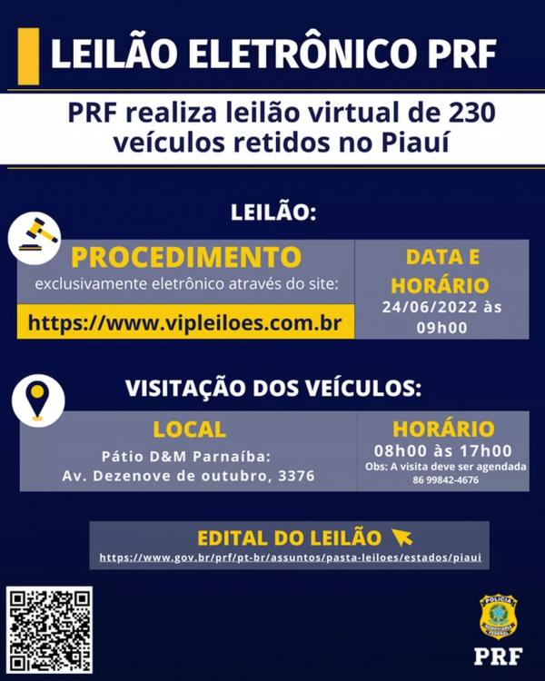 Leilão da PRF(Imagem:Divulgação /PRF)