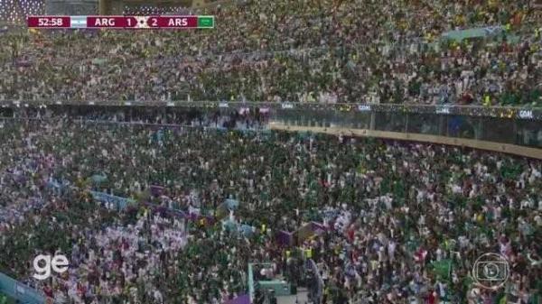 Aos 7 min do 2º tempo - gol de dentro da área de Salem Al-Dawsari da Arábia Saudita contra a Argentina.(Imagem:Divulgação)