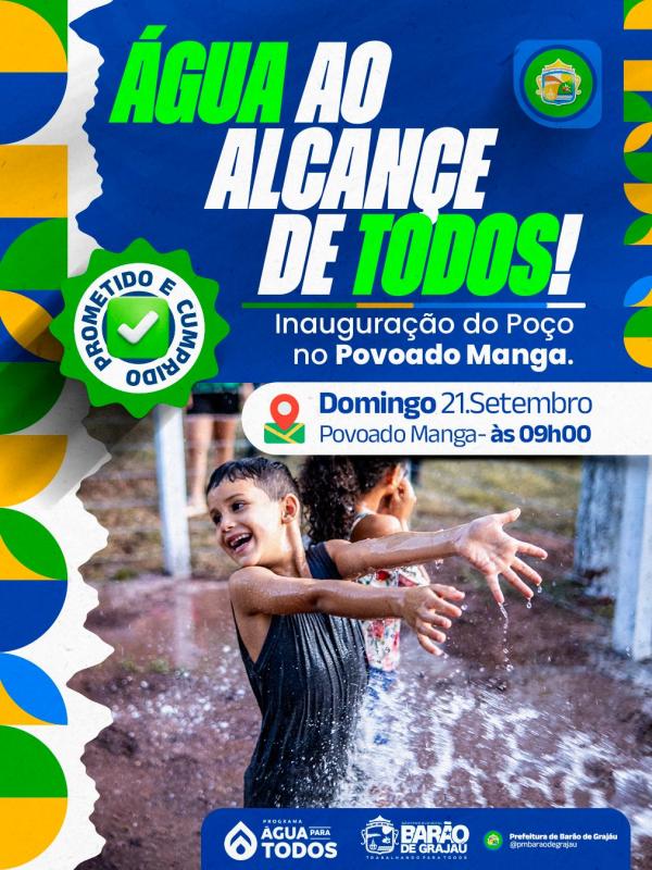 Comunidade Manga, em Bar&atilde;o de Graja&uacute;, recebe novo po&ccedil;o neste domingo (21)(Imagem:Divulga&ccedil;&atilde;o)