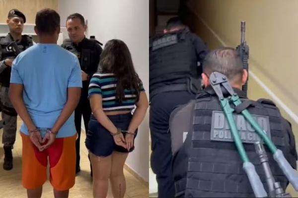 Casal suspeito de integrar fac&ccedil;&atilde;o criminosa &eacute; preso em opera&ccedil;&atilde;o no PI e SP.(Imagem:Divulga&ccedil;&atilde;o/SSP-PI)