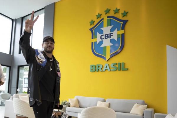 Neymar em apresentação à seleção brasileira na Granja Comary.(Imagem:Lucas Figueiredo / CBF)