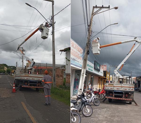 Secretaria de Infraestrutura realiza mais de 500 servi&ccedil;os de ilumina&ccedil;&atilde;o p&uacute;blica em fevereiro.(Imagem:Secom)