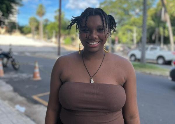 Sarah Ferreira, 22 anos, estudante de Pedagogia da UFPI e Articuladora Estadual do Juventude Negra Viva.(Imagem:Gabriel Paulino)