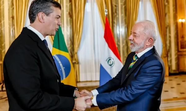Presidente da República, Luiz Inácio Lula da Silva, durante encontro com o Presidente da República do Paraguai, Santiago Peña.(Imagem:Ricardo Stuckert)