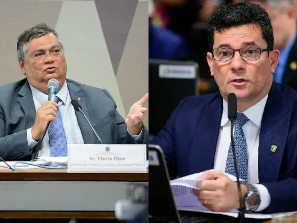 Flávio Dino e Sérgio Moro em embate no Senado(Imagem:Pedro França)