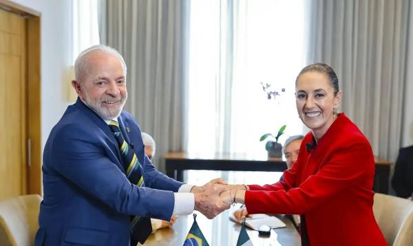 Presidente da Rep&uacute;blica, Luiz In&aacute;cio Lula da Silva, durante encontro bilateral com Presidenta do M&eacute;xico Claudia Sheinbaum.(Imagem:Ricardo Stuckert/PR)