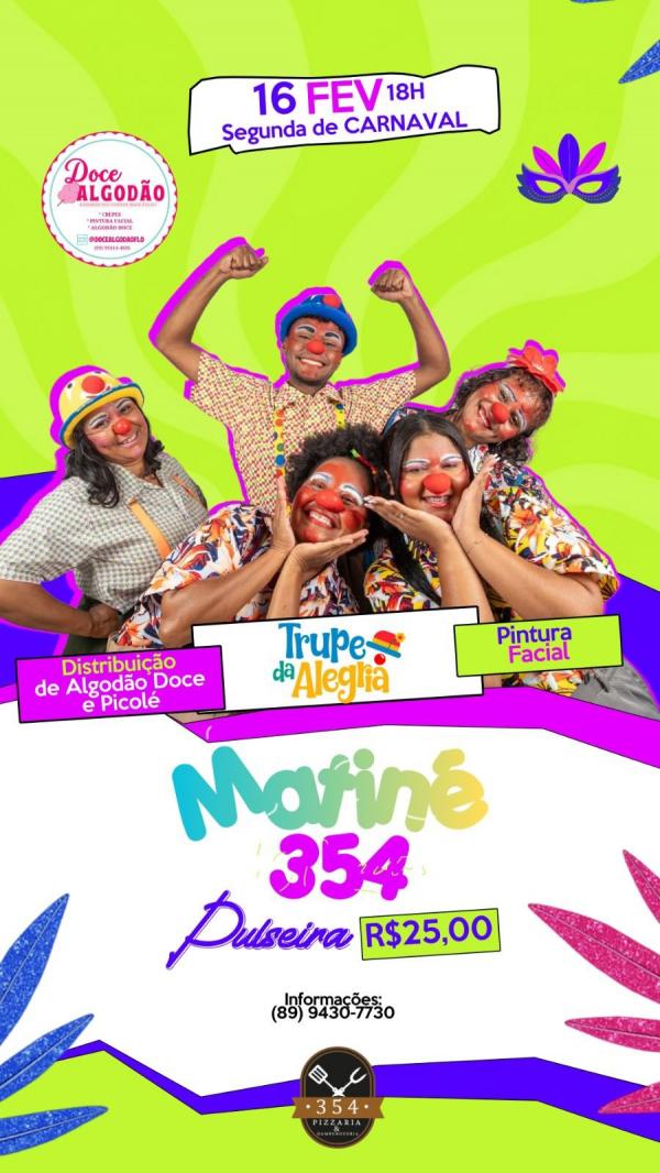 354 Pizzaria e Hamburgueria promove matin&ecirc; carnavalesca especial em Floriano(Imagem:Divulga&ccedil;&atilde;o)