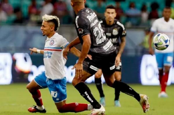 Mezenga leva decisão aos pênaltis, mas Santos cai para o Bahia na Copa do Brasil(Imagem:Felipe Oliveira)