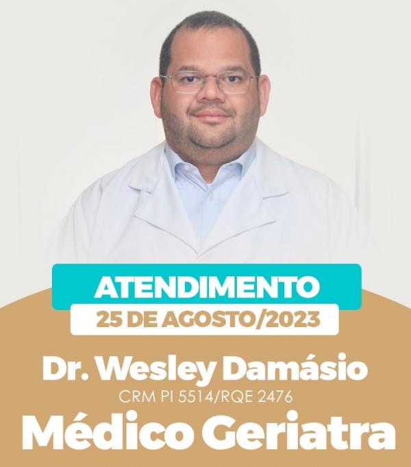 Dr. Wesley Damásio - Médico Geriatra(Imagem:Divulgação)