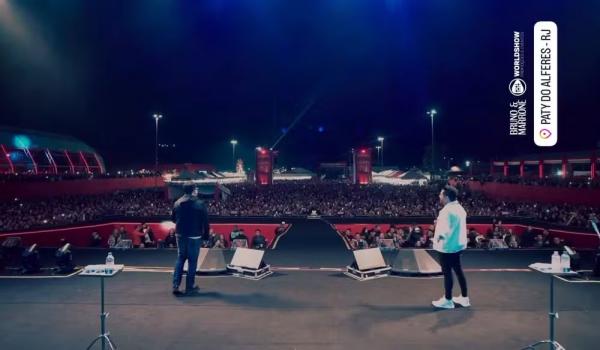 Bruno e Marrone se apresentam na Festa do Tomate, marcando a volta de Marrone aos palcos.(Imagem:Reprodução/Instagram)