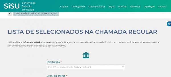 Sisu divulga resultado para vagas em universidades públicas e abre lista de espera(Imagem:Reprodução)