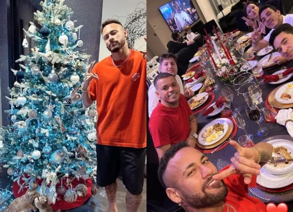 Neymar celebra o Natal na França.(Imagem: Reprodução/Instagram)