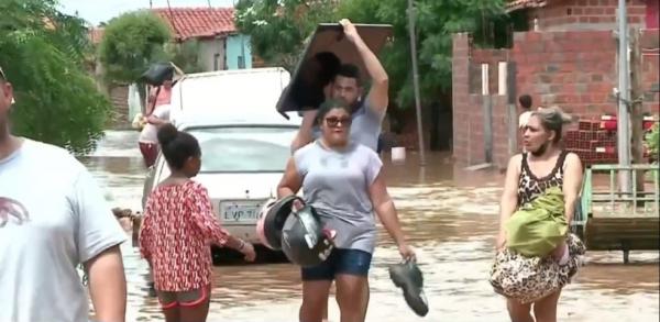 Mais de 200 famílias ficaram desabrigadas após chuvas em Teresina, diz Defesa Civil(Imagem:Reprodução)