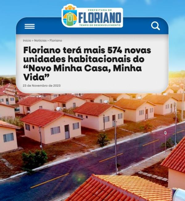 Floriano terá mais 574 novas unidades habitacionais do 