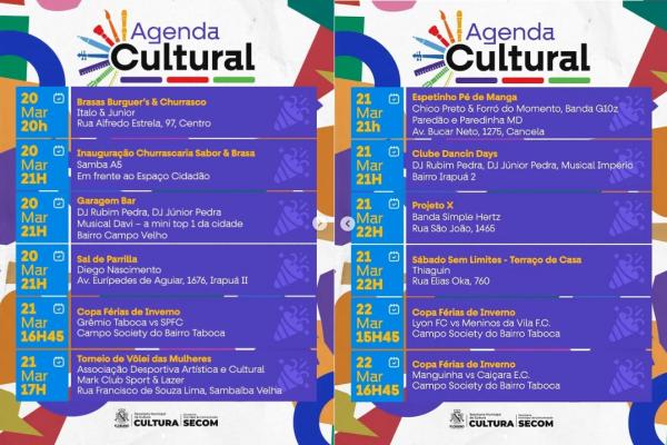 Floriano movimenta fim de semana com agenda cultural repleta de m&uacute;sica, esporte e lazer.(Imagem:Reprodu&ccedil;&atilde;o/Instagram)