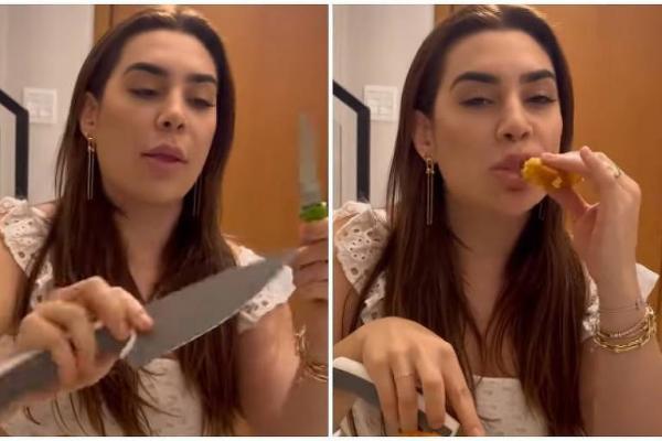 Naiara Azevedo reage com deboche e reproduz meme após novo paredão no BBB 22(Imagem:Reprodução)