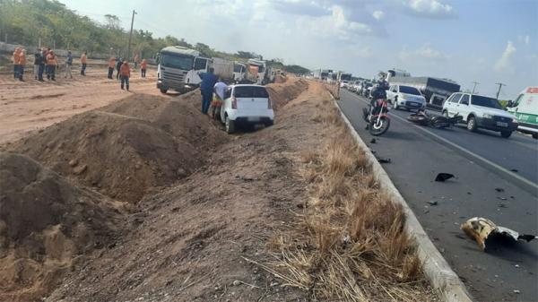 Carro invade pista contrária e mata motociclista na BR-316(Imagem:Divulgação)