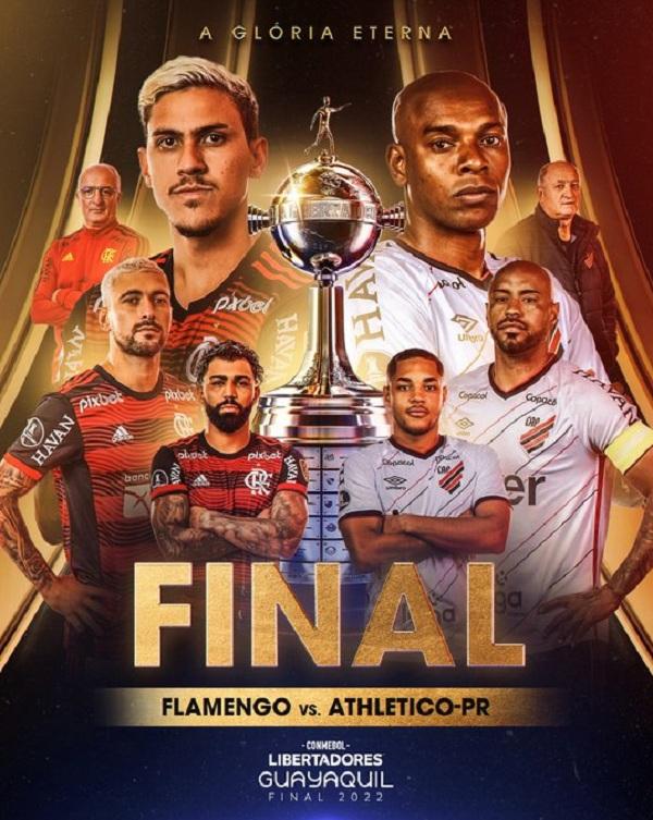  Flamengo e Athletico-PR disputam título às 17h de sábado, no Equador.(Imagem:Divulgação)