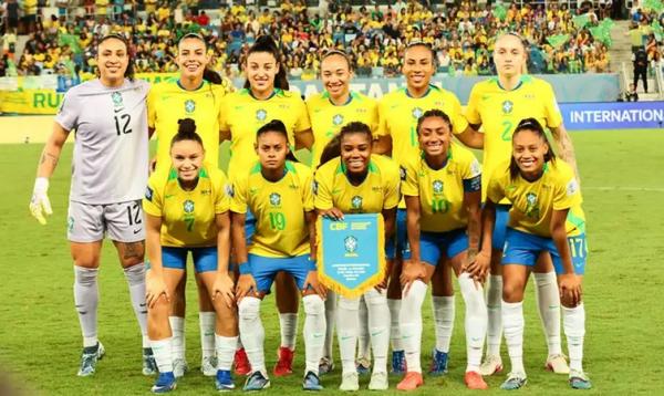 Sele&ccedil;&atilde;o Brasileira de Futebol Feminino no jogo Brasil X Canad&aacute; no FIFA Series em abril de 2026. (Imagem:Henrique Barrios/MEsp)