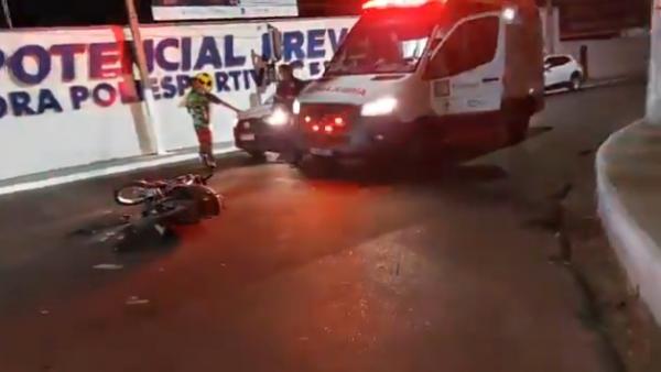 Acidente na Curva dos Americanos, em Floriano, deixa condutor de moto ferido.(Imagem:Reprodução/Jc24horas)